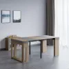 Modern 180 cm Extendable Walnut & Grey Wood Dining Table with Sideboard, Seats 2-4