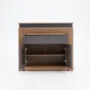 Modern 180 cm Extendable Walnut & Grey Wood Dining Table with Sideboard, Seats 2-4