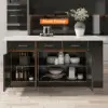 Picture of Modern 1830 mm Wood Kitchen Island with Drawers & Cabinets, White & Black
