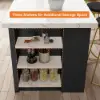 Picture of Modern 1830 mm Wood Kitchen Island with Drawers & Cabinets, White & Black