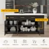 Picture of Modern 1830 mm Wood Kitchen Island with Drawers & Cabinets, White & Black