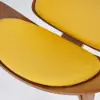Faux Leather Tripod Slipper Accent Chair with Wooden Legs – Yellow