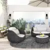Cocaro 4-Piece Outdoor Rope Weave Sofa Set with Coffee Table in Dark Grey