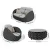 Cocaro 4-Piece Outdoor Rope Weave Sofa Set with Coffee Table in Dark Grey