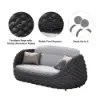 Cocaro 4-Piece Outdoor Rope Weave Sofa Set with Coffee Table in Dark Grey