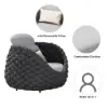 Cocaro 4-Piece Outdoor Rope Weave Sofa Set with Coffee Table in Dark Grey