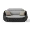 Cocaro 4-Piece Outdoor Rope Weave Sofa Set with Coffee Table in Dark Grey