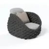 Cocaro 4-Piece Outdoor Rope Weave Sofa Set with Coffee Table in Dark Grey