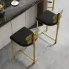 Modern PU Leather Black Counter Stools with Back Breakfast Kitchen Counter Stool