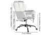 Modern White Office Chair Upholstered Cotton & Linen Swivel Task Chair Height Adjustable