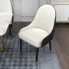 Darg White & Black PU Leather Dining Chair with Upholstered, 2 Pieces