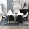 Darg White & Black PU Leather Dining Chair with Upholstered, 2 Pieces