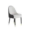 Darg White & Black PU Leather Dining Chair with Upholstered, 2 Pieces