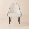 Darg White & Black PU Leather Dining Chair with Upholstered, 2 Pieces