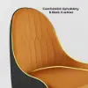 Darg Orange & Black PU Leather Dining Chair with Upholstered, 2 Pieces