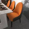 Darg Orange & Black PU Leather Dining Chair with Upholstered, 2 Pieces