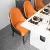 Darg Orange & Black PU Leather Dining Chair with Upholstered, 2 Pieces