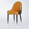 Darg Orange & Black PU Leather Dining Chair with Upholstered, 2 Pieces