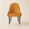 Darg Orange & Black PU Leather Dining Chair with Upholstered, 2 Pieces