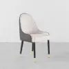 Darg White & Gray PU Leather Dining Chair with Upholstered, 2 Pieces