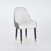 Darg White & Gray PU Leather Dining Chair with Upholstered, 2 Pieces