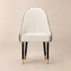 Darg White & Gray PU Leather Dining Chair with Upholstered, 2 Pieces