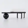 White & Black Wooden Entryway Bench Fleece Upholstered with Abstract Metal Legs