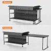 1525mm Kitchen Islands Extendable Faux Marble Top Industrial with 3-Drawer