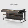 1525mm Kitchen Islands Extendable Faux Marble Top Industrial with 3-Drawer