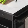 1525mm Kitchen Islands Extendable Faux Marble Top Industrial with 3-Drawer