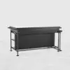 1525mm Kitchen Islands Extendable Faux Marble Top Industrial with 3-Drawer