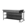 1525mm Kitchen Islands Extendable Faux Marble Top Industrial with 3-Drawer