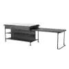 1525mm Kitchen Islands Extendable Faux Marble Top Industrial with 3-Drawer