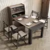 Farmhouse 1800 mm Extendable Rectangular Walnut & Gray Dining Table with Sideboard, Seats 4-5