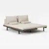 200 cm 3-Seater Cotton & Linen Convertible Sofa Bed with Pillows – 4 – Khaki Wood Sleeper