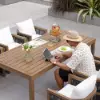 Wevara 7-Piece Outdoor Rope Weave Dining Set with 6 Chairs
