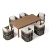 Wevara 7-Piece Outdoor Rope Weave Dining Set with 6 Chairs