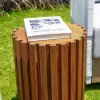 2 Pieces Rustic Round & Rectangle Teak Wood Outdoor Coffee Table Set in Natural