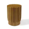 2 Pieces Rustic Round & Rectangle Teak Wood Outdoor Coffee Table Set in Natural