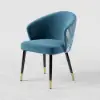 Arcora Blue Velvet Dining Chair with Upholstered, 1 Piece