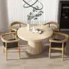 Acurv Natural PU Leather Upholstery Dining Chair with Wooden Legs, 1 Piece