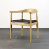 Acurv Natural PU Leather Upholstery Dining Chair with Wooden Legs, 1 Piece