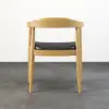 Acurv Natural PU Leather Upholstery Dining Chair with Wooden Legs, 1 Piece