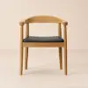 Acurv Walnut PU Leather Upholstery Dining Chair with Wooden Legs, 1 Piece