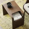 Modern 610 mm Walnut Multi-Purpose End Table with Magazine Rack