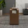 Modern 610 mm Walnut Multi-Purpose End Table with Magazine Rack
