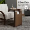 Modern 610 mm Walnut Multi-Purpose End Table with Magazine Rack