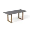 7 Pieces Modern Outdoor Dining Set with Rectangle Table and Woven Rope Chair in Grey