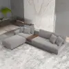 Vewal 320 cm L-Shaped Velvet Modular Sectional Sofa with Chaise & Ottoman
