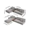 Vewal 320 cm L-Shaped Velvet Modular Sectional Sofa with Chaise & Ottoman